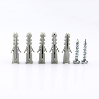 Concrete Screw Wall Plug PE Screw And Plastic Plug Grey Color