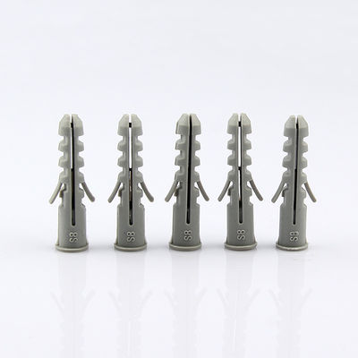 Concrete Screw Wall Plug PE Screw And Plastic Plug Grey Color