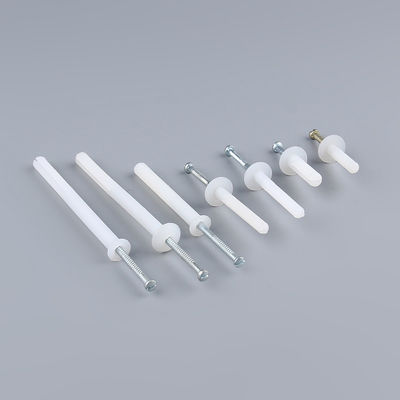 White Plastic Plug Screw Anchors Mushroom Head Nylon Nail In Anchors